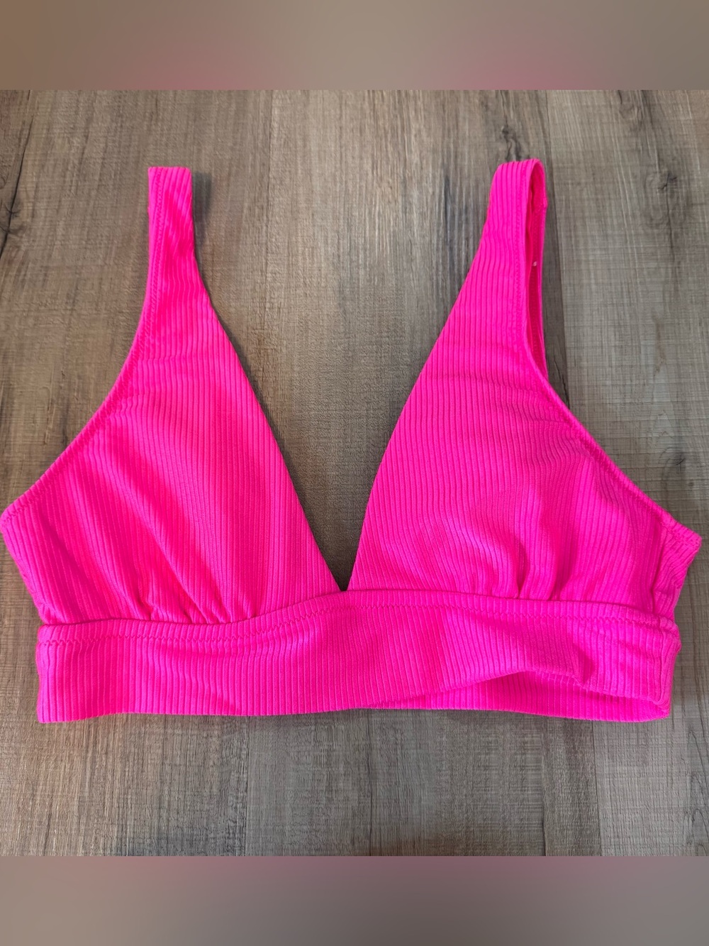 Aerie Ribbed Shine Triangle Bikini Top